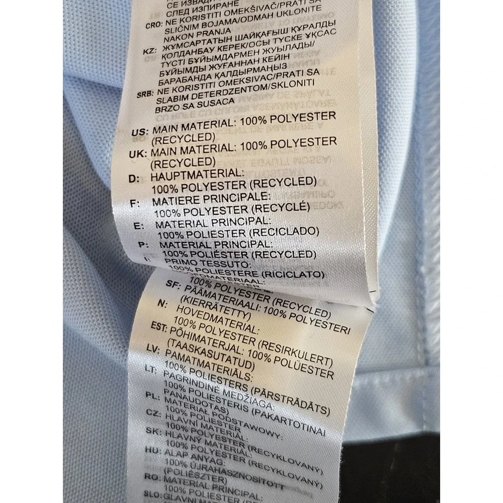 Adidas‎ Mens XL Baby Blue Grey Golf Polo Striped Shirt